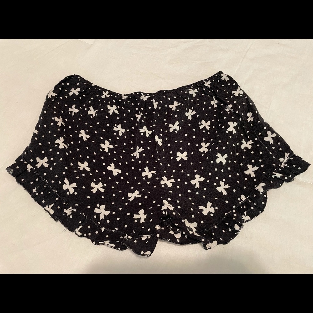 Blue rib Ruffled shorts - Picture 4 of 5